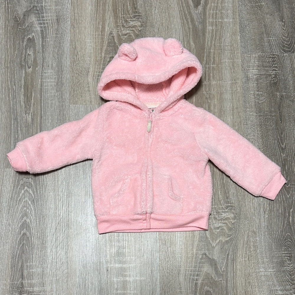 Carter's Pink Teddy Hooded Zip-Up Jacket with Ears